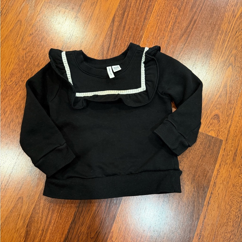 Janie and Jack Black Ruffle Sweatshirt